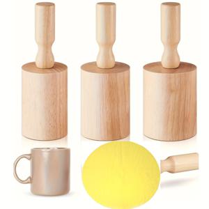 TEMU 3개 컵 도자기 몰드 2.5인치, 2.8인치, 3.1인치 석고 몰드 머그잔 꽃병 도구 탈착식 손잡이 포함 도자기 성형 도구 목재 슬럼프 프레스 몰드 3 사이즈 클레이 몰드 DIY 세라믹 컵 머그잔 꽃병 만들기용 라운드 클레이 던지기 천