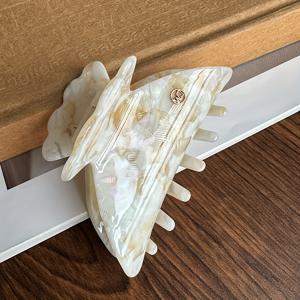 TEMU 단품 중형 9.2cm 헤어 클로 클립, 업스타일용 샤크 클립 헤어 액세서리, 대리석 플로럴 도파민 코스프레 마카롱 컬러 아세테이트 소재, 다용도 우아한 달콤한 빈티지 고급 헤어핀, 메이크업 및 세안용, 크리스마스와 하누카를 위한 베스트 프렌드에게 완벽한 휴일 선물