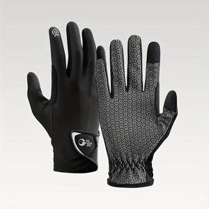 TEMU 남녀 공용 승마 장갑 1켤레, 야외 사이클링 및 승마에 적합, 미끄럼 방지, 통기성 및 터치스크린 기능 제공.