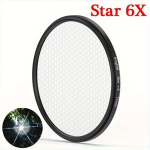 TEMU KnightX Starburst SLR 카메라용 광학 유리 필터 - 눈부신 크로스 플레어로 밝은 영역 강화, 37-77mm 렌즈에 적합, 특수 효과, 1 4 6 8 라인, 사진