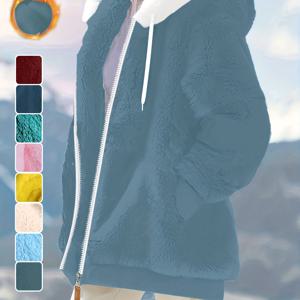 TEMU 신상 가을 겨울용 루즈핏 플리스 후드 코트 따뜻한 재킷