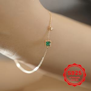 TEMU 0.8G S925 실버 얇은 팔찌, 빈티지 스타일, 및 생일 또는 기념일 선물로 완벽