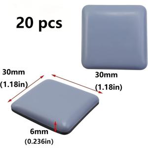 TEMU 20pcs 테플론 가구 슬라이더, 사각형 접착 이동 패드, 쉬운 슬라이드 가구 이동을 위한 가구 이동기