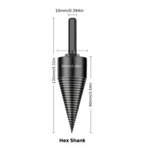 TEMU 원형, 사각, 육각 손잡이 장작 갈기 드릴 비트 세트. 고탄소강 재질, 타피어 디자인, 분리형 및 내구성 좋은 드릴 비트로 구성되어 전동 드릴에 적합합니다.