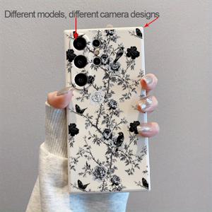 TEMU 삼성 갤럭시 S25 S24 S23 S22 S21 S20 울트라 S25 S24 S23 S22 S21 S20+ S25 S24 플러스 S20FE S21FE S23FE S24FE S10 플러스 S10E S9 S9+ 노트 + 20 울트라용 가시꽃 나비 소프트 폰 케이스, 충격 방지 및 낙하 방지 보호 커버 쉘