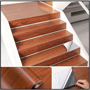 TEMU 자체 접착 목재 무늬 벽지 및 스티커 - 방수 미끄럼 방지 비닐 & 패널링, 현실적인 목재 판 복구 테이프 바닥, 벽, 문, 캐비닛용 - 재사용 가능한 DIY 목재 베니어 (매트, 다용도 표면)