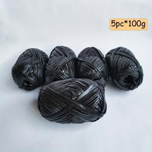TEMU (5개 × 100g = 500g 팩당) 총 164야드 고품질 인조 가죽 웨빙 실, 초보자도 쉽게 크로셰 가방, 수납함, 공예에 적합. 부드럽고 튼튼한 평면 리본 실