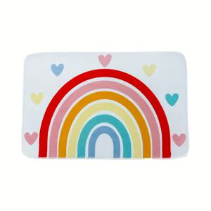 TEMU 1개 귀여운 무지개 - 미끄럼 방지 부드럽고 푹신한 카펫, 샤워실, 욕조, 출입구용 - TPR 백킹, 세탁기 사용 가능, 무지개 디자인