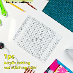 TEMU 패치워크용 투명 아크릴 의류 재단 도구, 각도 측정 기능 및 아크릴 퀼팅 자 포함 - 재봉틀, 미술 및 공예 용품에 적합한 창의적인 패턴 재단 도구, 공예가 및 재봉 재단에 이상적