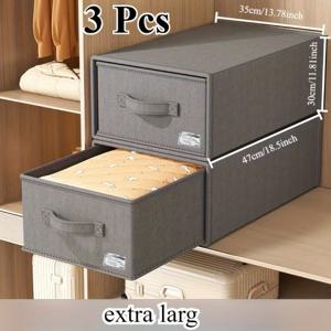 TEMU 3개 세트 서랍 수납장 가정용 간식 장난감 옷 정리함 접이식 락커 다층 침실 침대 옆 테이블, 침대 밑 수납함, 서랍 디자인, 사용하기 쉬움, 침실 수납에 최적의 선택, 학기 시즌 프로모션, 침대 밑 수납|폴딩박스