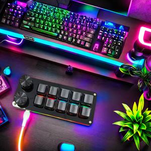 TEMU 사무용 단축키, PS 복사/붙여넣기, 디자인 드로잉을 위한 10키 마코 프로그래밍 기계식 키패드, Mac/iOS 및 Windows 시스템과 호환, 게이밍에 적합