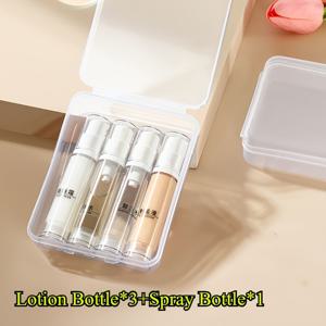 TEMU 로션, 페이스 크림, 화장품 샘플, 리퀴드 파운데이션 등용 휴대용 여행 로션 병 세트 4개