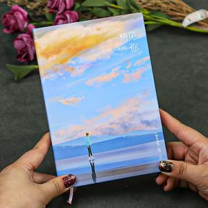 TEMU 당신을 그리워하는 A5 시리즈 하드커버 노트북, 114장의 두꺼운 컬러 페이지 - 일기장 및 여행 저널용 기발한 인테리어 디자인