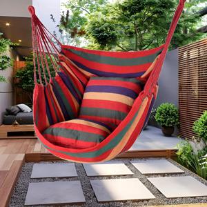 TEMU 베개 미포함--내구성 강한 야외 여행용 해먹 의자, 강화된 가장자리, 캠핑, 파티오 및 정원 사용에 적합. 손세탁/드라이클리닝, 1개 스윙 시트 행잉 체어 라운지, 다양한 색상, 2개의 로프 및 쉬운 설치 설명서 포함 - 실내/야외 사용에 완벽