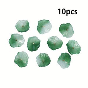 TEMU 치파오용 연잎 무늬 탈부착 버튼 10개 세트, 2.5x2.4cm 새로운 중국풍 고풍스러운 스타일 인조 옥 버튼