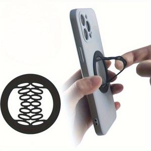 TEMU 탄성 실리콘으로 제작된 1/2 마그네틱 폰 그립 스탠드 세트. 폰 뒷면 링 및 손가락 지지대에 적합하며 아이폰, 삼성, 스마트폰과 호환됩니다.|그립톡