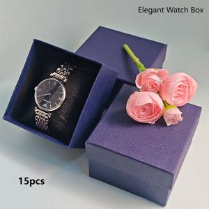 TEMU 15개 클래식 시계 보관함 세트 (시계 베개 포함) - 디지털, 기계식, 쿼츠, 주얼리 시계, 팔찌, 비즈 보관에 이상적, 생일, 발렌타인데이, 기념일, 남자친구 선물, 아버지의 날 완벽한 선물 포장, 구슬 정리함,팔찌 전시 상자,클래식 디자인,장식용 선물 상자,시계 정리함,멀티컴파트먼트 박스,선물 쇼핑객|남자팔찌