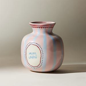 TEMU 원피스, 핑크 , 그린 하트 모양 꽃병, 독특한 수제 페인팅, 건조 꽃 및 신선 꽃 모두에 이상적, 혁신적인 수경 재배 꽃병, 아름다운 홈 데코 아이템.