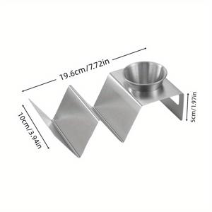 TEMU 헤비듀티 상업용 타코 피자 랙 - W형 주방 정리대, 조립 불필요, 쉬운 세척 스테인리스 스틸 (430), 레스토랑/가정/베이커리용 - 타코, 피자, 에그롤, 빵, 팬케이크 완벽한 공간 절약 카운터탑 랙, 다이닝 , W형 디자인, 매끈한 메탈릭 마감, 내식성 소재