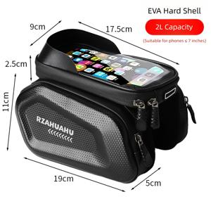 TEMU 터치스크린 하드 쉘이 있는 자전거용 프론트 프레임 백, 상단 튜브용 수납 파우치, 사이클링 액세서리, 분리형 휴대폰 파우치, 사이클링 장비, 컴팩트 디자인, 스타일리시한 자전거 액세서리, 내구성 있는 구조, 휴대폰 홀더, 아웃도어 애호가