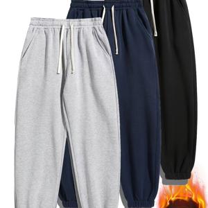 TEMU 세련된 남성용 조거 세트 3종. 데일리룩에 적합하며, 오픈 포켓과 드로스트링 허리 밴드가 특징입니다. 봄, 가을에 완벽합니다.