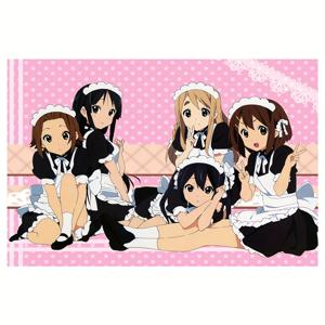 TEMU 1개 K-ON! 애니메이션 메이드 캔버스 포스터, 30.48X45.72Cm 액자 없음 벽걸이 예술 - 핑크 도트 디자인, 검은색 및 흰색 유니폼의 5명의 귀여운 메이드 캐릭터, 완벽한 생일, 휴일 및 파티 장식, 애니메이션 수집품, 애니메이션 방 장식 | 낙관적인 디자인 | Det