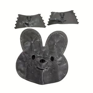 TEMU 욕실용 미끄럼 방지 마사지 매트 + 부드러운 타월 백 스크러버, 발/몸 각질 제거용, 욕조/샤워/스파 호환 - 중성 색상, 안전한 페디큐어, 세척 쉬움