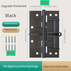 TEMU 고강도 자동문 잠금장치 - 냉간압연강 90도 포지셔닝, 무형 스프링 힌지 & 완충 힌지, 분체도장 마감 - 가정/사무실/수트룸용 설치 나사 포함 도어 자동문 잠금장치|도어클로저