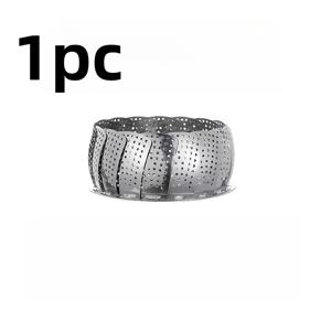 TEMU 1개 접이식/확장형 찜 랙 & 바스켓 뚜껑 포함 - 헤비듀티 접이식 찜 트레이, 물 분리 칸 & 과일/채소 배수 서랍, 만두, 빵, 딤섬용 - 실내/야외 사용, 공간 절약형 디자인