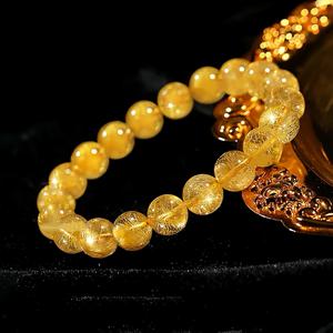 TEMU 장인들이 부를 만드는 팔찌를 만들고, 남녀를 위한 패셔너블한 선물로, 10-12mm 노란색 루틸레이티드 석영으로 제작되었으며, 합성 인조 액세서리로 친구를 격려하고, 추수감사절, 크리스마스 및 할로윈 선물로 적합합니다 (패턴은 무작위로 변동됩니다).