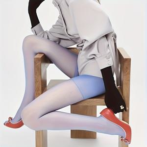 TEMU 여성용 5D 톈슈이 블루 시스루 스타킹 1켤레, 초박형 5D 나일론 우아하고 패셔너블한 시스루 스타킹, 몸에 꼭 맞는 레깅스 스타일의 시스루 스타킹. 일상복, 출퇴근용, 패셔너블한 의상에 적합. 여성용 나일론 톈슈이 블루 시스루 스타킹