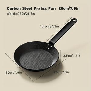 TEMU 1개 미리 마트린된 탄소강 프라이팬, 인덕션 조리대, 스토브 및 그릴에 적합 - 11/9.4/7.9인치, 정밀 주철 프라이팬, 스테이크 프라이팬, 내구성, 균일한 가열, 실내/실외 - Pfas, Pfoa & Pfos 무첨가