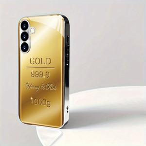 TEMU 휴대폰 케이스 - 삼성 갤럭시 A70 A56 A55 A54 A53 A52 A36 A35 A33 A31 A26 A23 A22 A20 A16 A15 A14 A13 A05S S25 S24 S22 S21에 적합한 창의적인 인기 신제품 전기 도금 유리 휴대폰 케이스, 풀커버 패션, 아름다운 충격 방지, 낙하 방지, 고급스러운 디자인