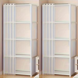 TEMU 1/2개 5단 다기능 옷장 - 먼지방지 수납 선반 & 행거봉, 간편한 무공구 설치, 30파운드 적재량, 공간절약형 디자인, 침실, 사무실, 기숙사, 거실용 휴대용 옷장|행거|거실장