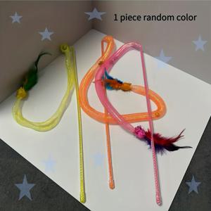 TEMU 인터랙티브 고양이 장난감 - 플러시 티저, 벨 & 탄성 막대 포함 - 실내/놀이용 확장형 낚싯대, 모든 고양이 품종 및 사이즈에 부드러움 - 혼자 놀거나 훈련용으로 적합, 소형 및 대형 고양이를 위한 재미