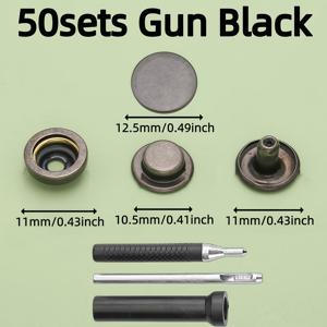 TEMU 50세트 금속 스냅 버튼 503 - 설치 도구 포함. 가죽 가방, 인조 가죽 공예 액세서리, 다운 재킷, 트렌치 코트 및 기타 의류에 적합. 가볍게 누르면 잠기고 당기면 열림. 네 조각 스냅 세트. 의류 액세서리. 남녀 공용 스냅 버튼, 재킷 잠금장치,스타일리시한 클로저,고품질 클로저,녹 방지 스냅,풀투오픈 스냅스,패션|가죽가방