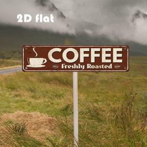 TEMU 2D 평면, 1개 빈티지 커피 테마 알루미늄 사인 - 10cm X 40cm (4