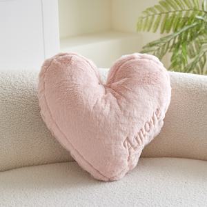 TEMU 발렌타인데이를 위한 하트 모양 자수 페이크 래빗 베개 커버, 거실, 침실, 파티, 소파 및 자동차 등 다양한 환경에 적합