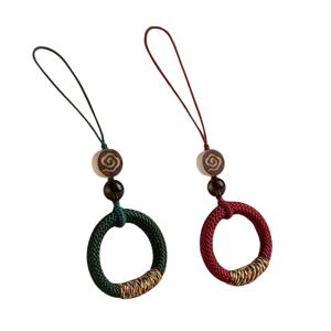 TEMU 2개 수제 직조 휴대폰 끈 링 참 | 튼튼한 폴리에스터 섬유, 전통 중국 스타일, 미끄럼 방지 액세서리 (휴대폰/태블릿/열쇠/가방용), 데일리 사용 및 선물용으로 적합|키링|키링부자재