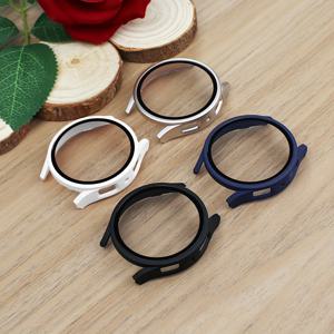 TEMU 삼성 4, 5, 6, 7 (40mm 및 44mm 스크린) 호환 프로스트 일체형 케이스 4종 세트 (보호용 유리 필름 및 무광택 하드 PC 쉘 포함), 낙하 및 스크래치로부터 시계 보호, 4가지 색상 조합으로 제공