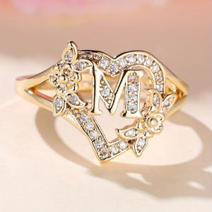 TEMU 여성을 위한 ANGOL 조절 가능한 팔찌 반지 - 빈티지 & 스타일, 꽃과 문자 디자인의 골든 톤, 결혼식과 파티에 완벽한 선물, 그녀를 위한 조절 가능한 보석, 조절 가능한 반지