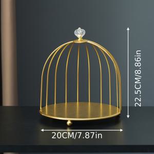 TEMU 아이언 아트 새장 화장품 정리대 ( 제품, 향수, 립스틱 보관용) / 화장품 수납 랙 / 아이언 새장 데스크탑 수납 선반