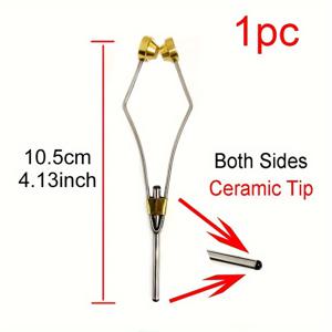 TEMU 1개 양면 세라믹 팁 플라이 타이딩 보빈 홀더 | 테이퍼드 발, 스테인리스 스틸, 노란색, 초보자에게 적합, CONTEMPLATOR 플라이 낚시 도구