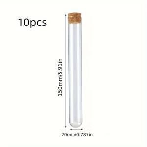 TEMU 원땅 평면 입구 유리 시험관 (10개 세트)