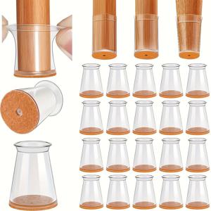 TEMU 16개 검정 의자 다리 보호 캡, 광택 금속 표면 - 스크래치 방지, 쉬운 슬라이드 가구 캡 (펠트 패드 포함), 소음 감소, 가정 및 사무실용 다기능, 의자 다리 바닥 보호대