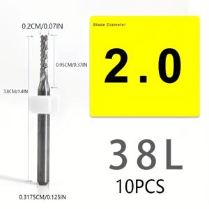 TEMU 10개 고정 핸들 텅스텐 강 옥수수 밀링 커터 오픈 러프 3.175PCB 밀링 커터 합금 회로 기판 고정 핸들 조각 기계 나이프 인렛