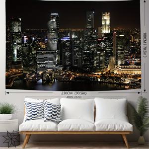 TEMU 오픈 1개 태피스트리, 폴리에스터 태피스트리, 거실 침실 사무실용 벽걸이, 홈 데코 룸 데코 파티 데코, 무료 설치 패키지 포함 자연 풍경 도시 야경 태피스트리, 거실 침실에 적합, 85gsm 폴리에스터 원단, 피치 스킨 얇은 스타일