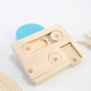 TEMU 6개의 음식 구멍이 있는 천연 나무 햄스터 포레이징 장난감 1개 - 작은 애완동물용 상호작용식 간식 디스펜서 & 풍부한 게임 | 토끼, 버니, 친칠라, 쥐, & 게르빌, 햄스터 액세서리에 이상적