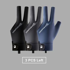 TEMU (3개 세트) 왼손 또는 오른손 남녀공용 3자 지퍼볼 장갑, 스누커 및 볼링용 탄성 통기성 미끄럼 방지 손바닥 패드