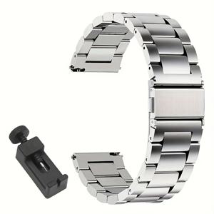 TEMU 삼성 울트라 47mm 및 40mm/44mm 모델용 스테인리스 스틸 손목 밴드. 빠른 해제 메커니즘과 폴드오버 걸쇠가 특징입니다. 남녀 모두를 위해 설계된 내구성이 뛰어나고 편안한 스트랩이며 삼성 워치와 호환됩니다.